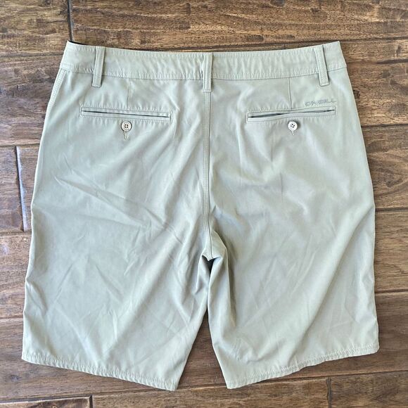 O'Neill Hybrid Swim Shorts Men 33 BUNDLE of Two Khaki Tan Drawstring 10in Inseam - Picture 11 of 16